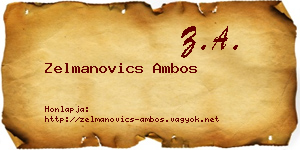 Zelmanovics Ambos névjegykártya